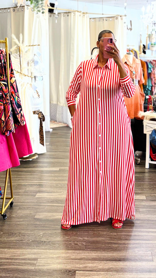 Duster Stripe Pocket Dress