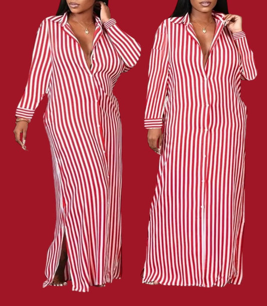 Duster Stripe Pocket Dress
