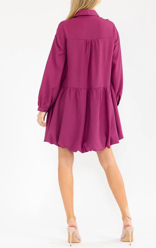 Willow Magenta Bubble Dress