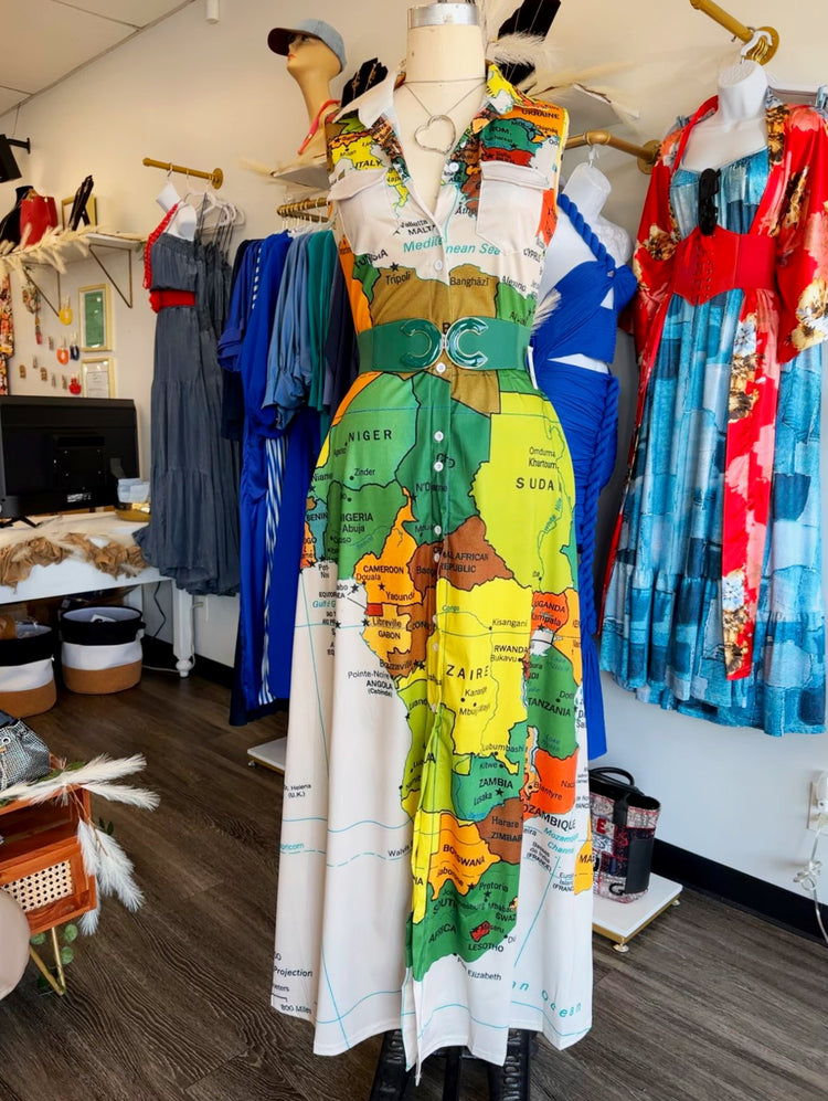Map Pocket Maxi Dress