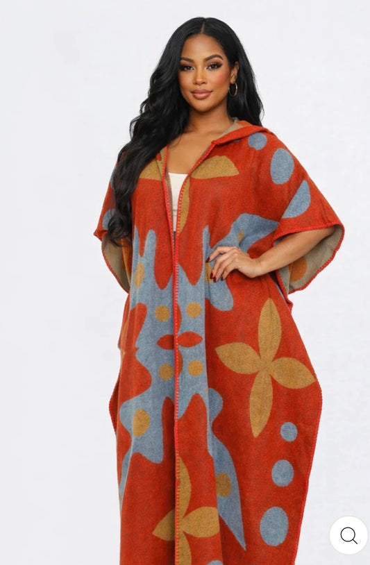 LV Print Hoodie Duster