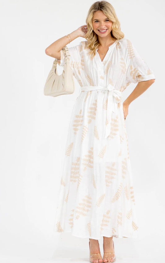 Carmen Tan Embroidery Maxi