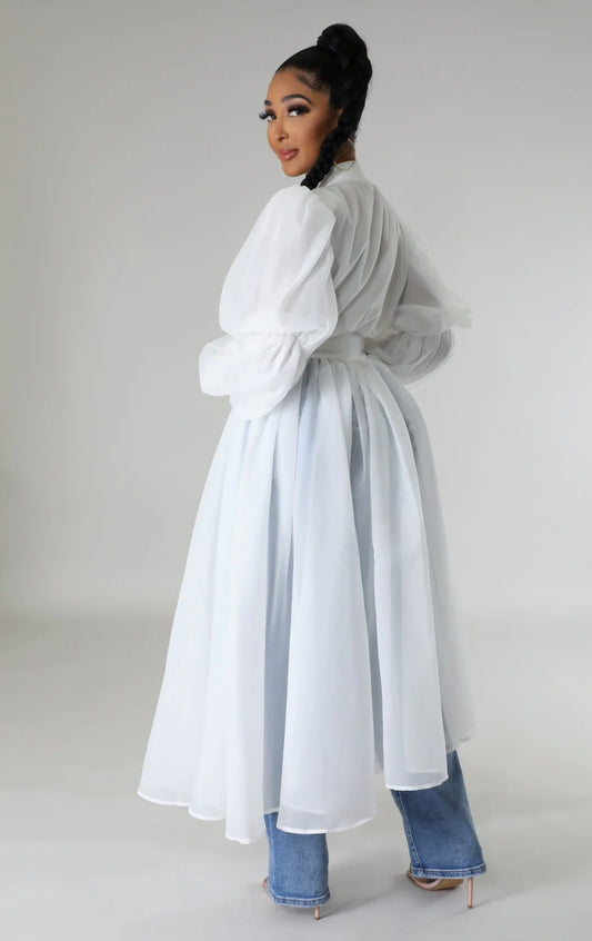 White Classy Organza Top