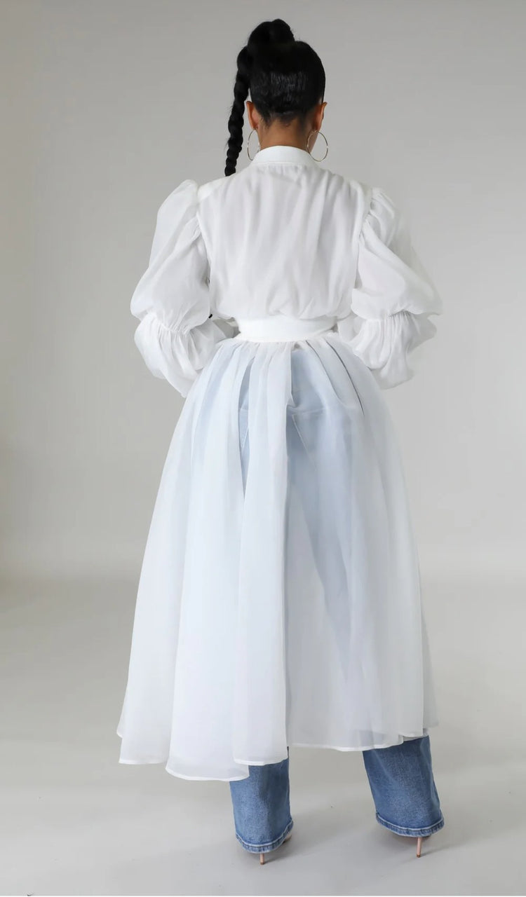 White Classy Organza Top
