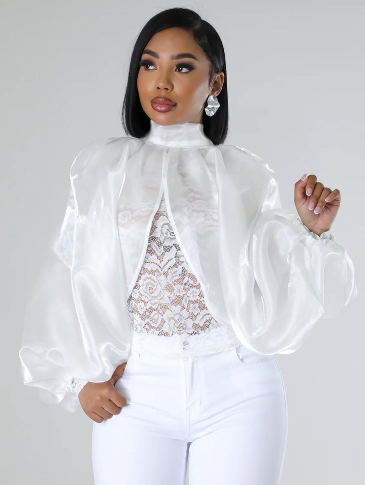 Sasha Organza Bubble Sleeve Top