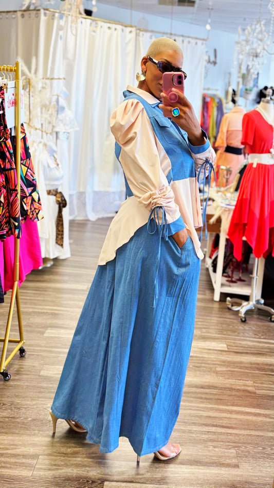 Denim Wide Leg Bottoms