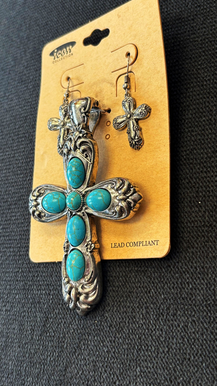 Turquoise Pendant Clamp Set