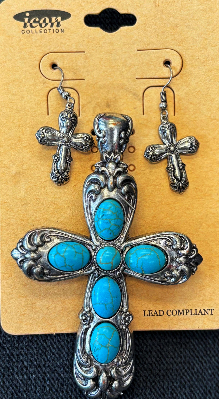 Turquoise Pendant Clamp Set