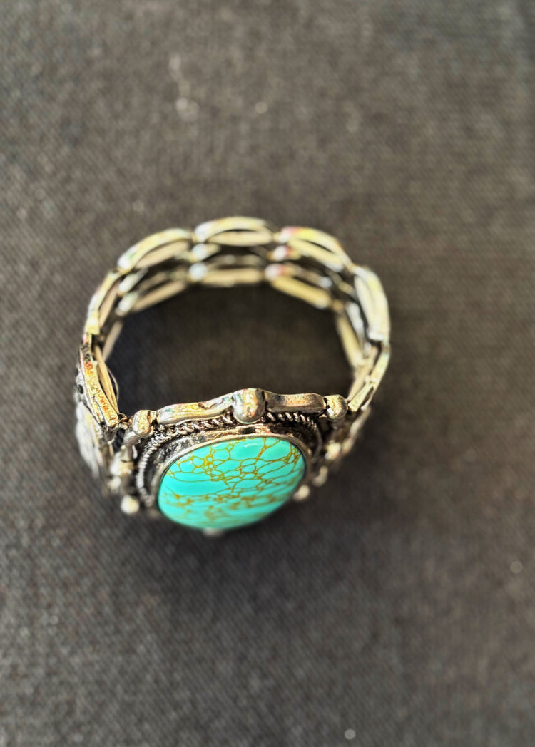 Turquoise Stone Stretch Bracelet