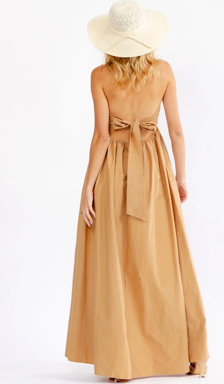 Eva Pocket Back Open Tie Maxi Dress