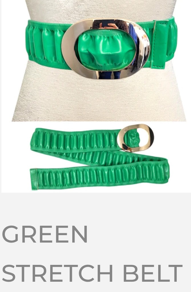 Gold Buckle Stretch Belt