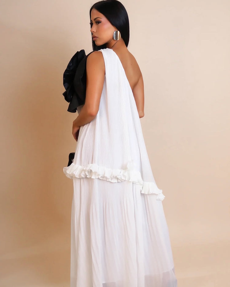 Rosemary Flower Shoulder Dress