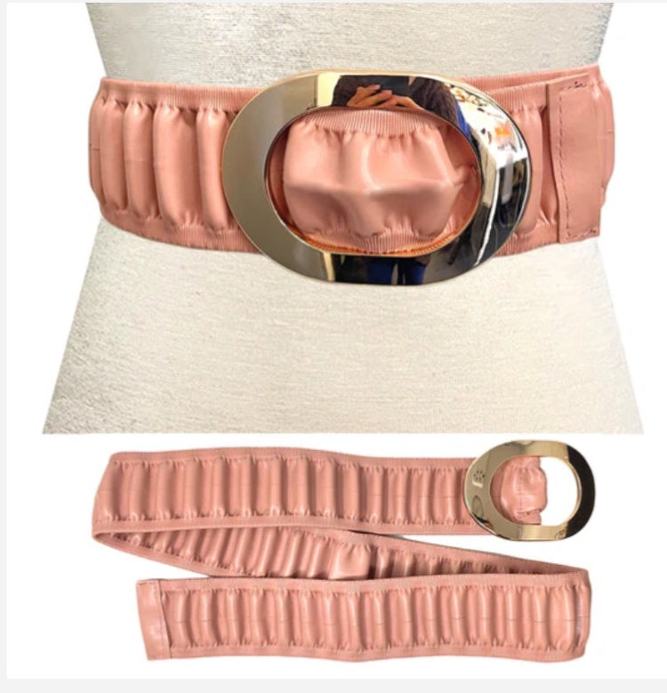Gold Buckle Stretch Belt