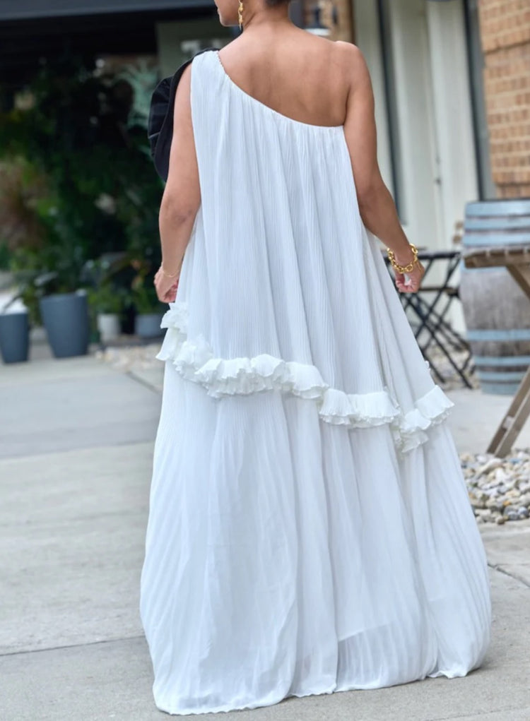 Rosemary Flower Shoulder Dress