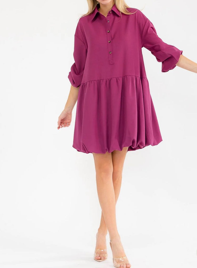Willow Magenta Bubble Dress