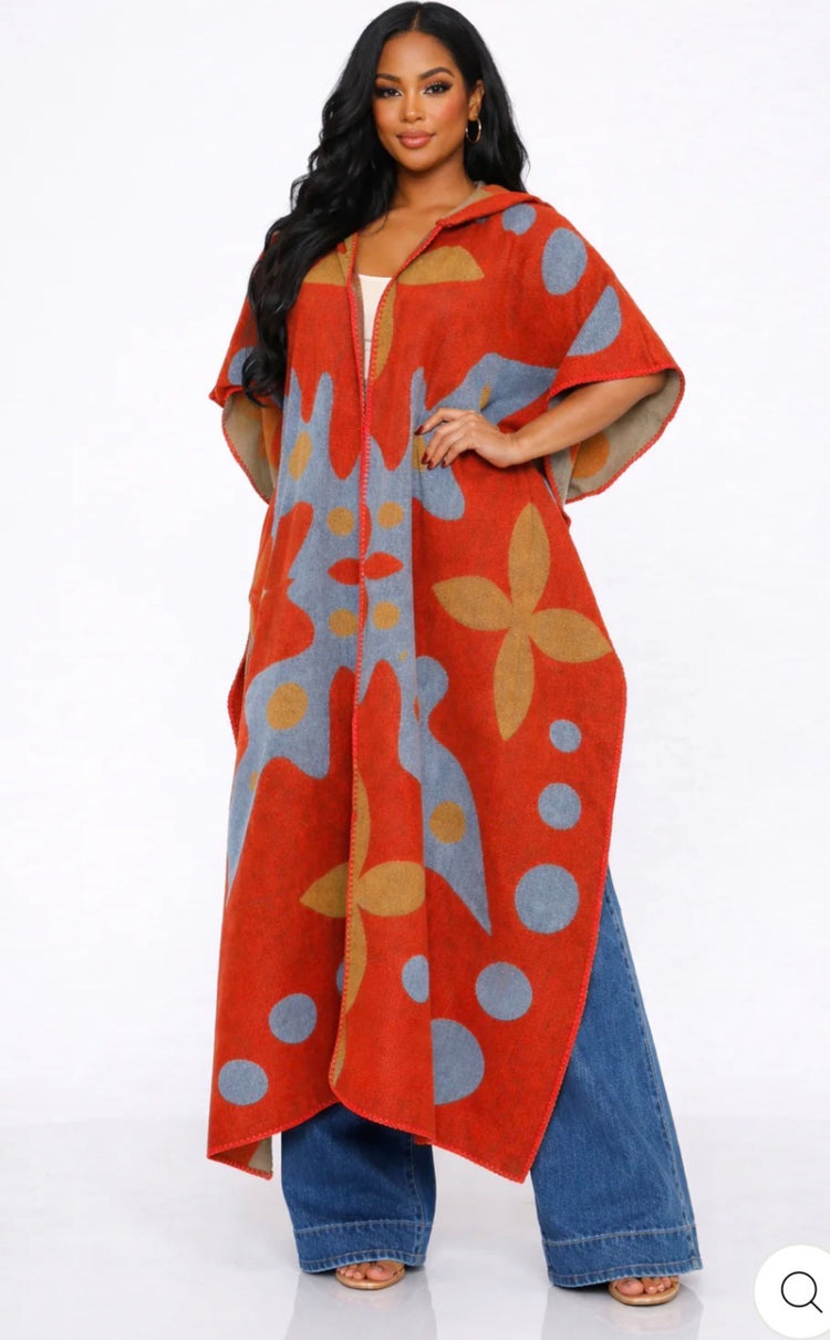 LV Print Hoodie Duster