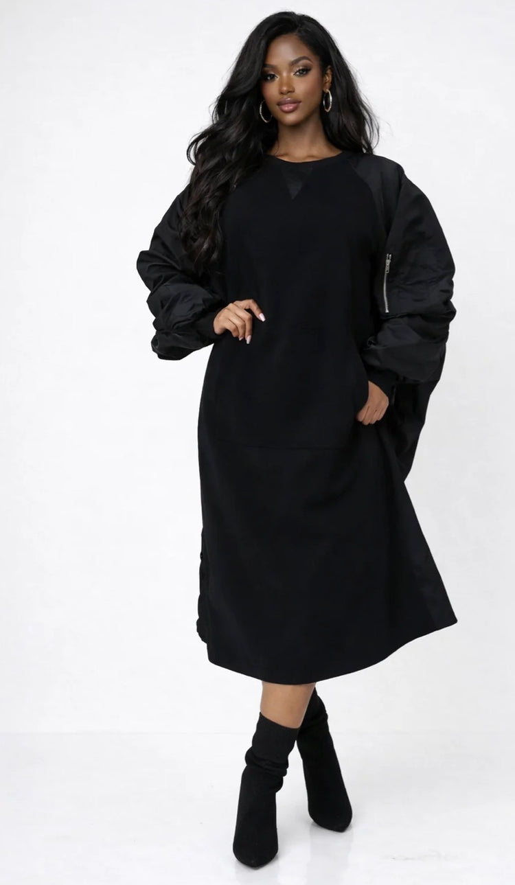 Carmen Drawstring Back Jersey Dress