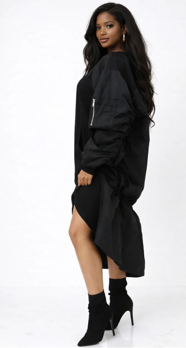 Carmen Drawstring Back Jersey Dress