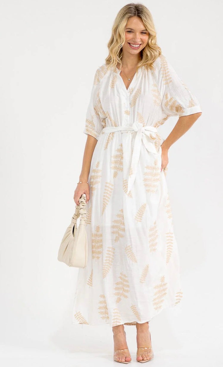 Carmen Tan Embroidery Maxi