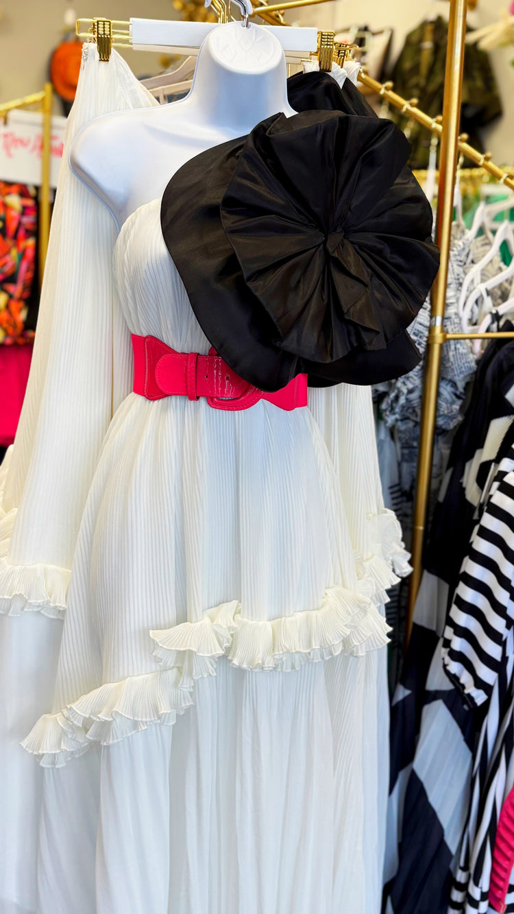 Rosemary Flower Shoulder Dress