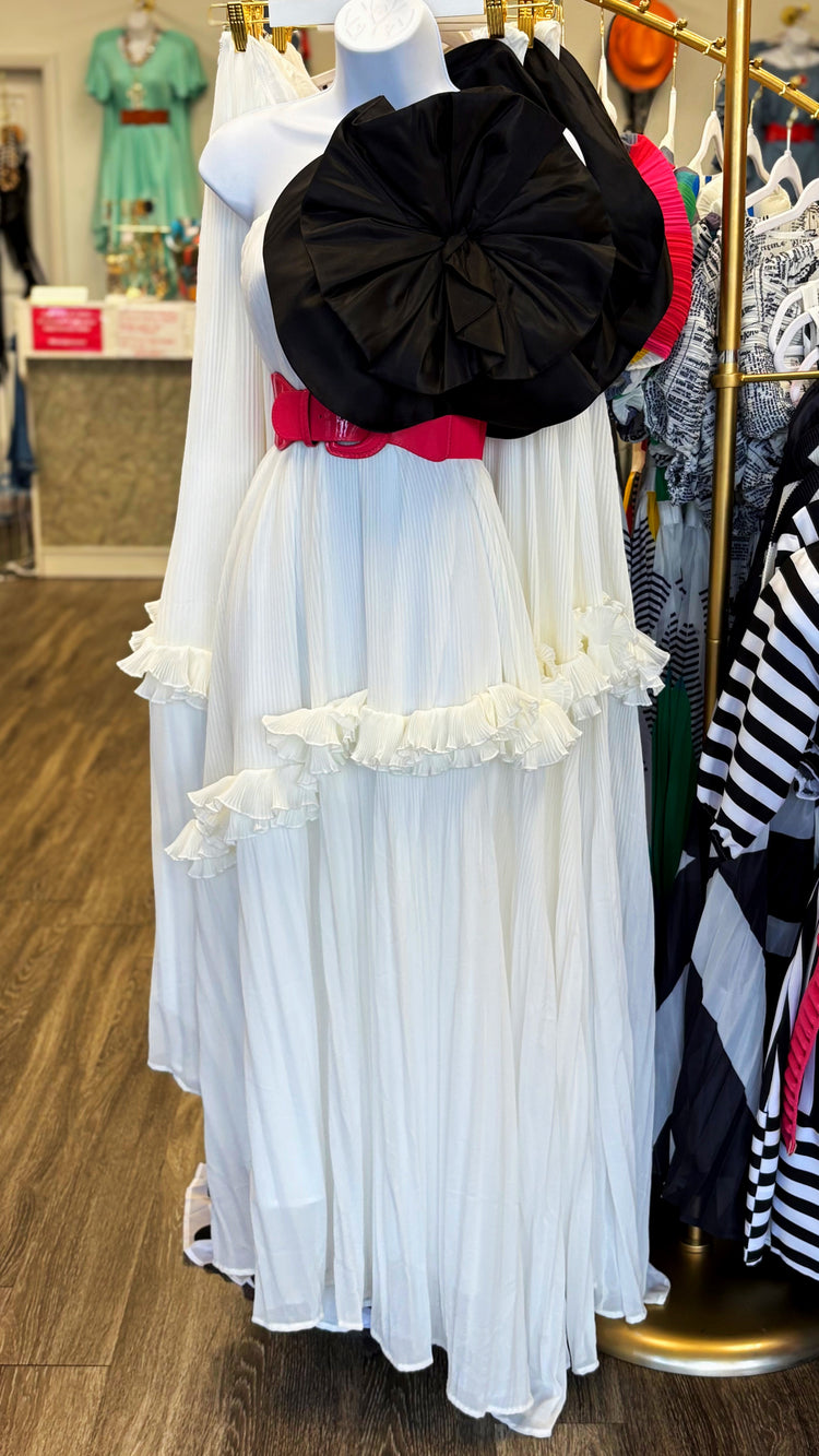 Rosemary Flower Shoulder Dress