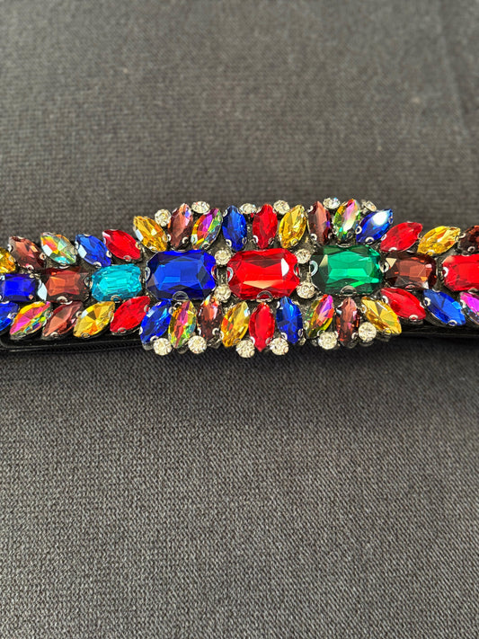 Multi Color Jewel Stretch Belt
