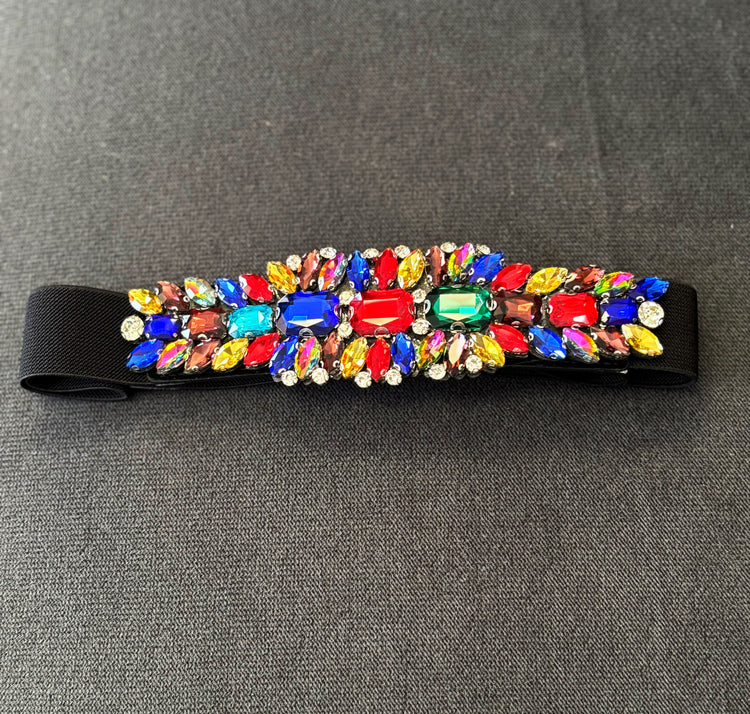 Multi Color Jewel Stretch Belt