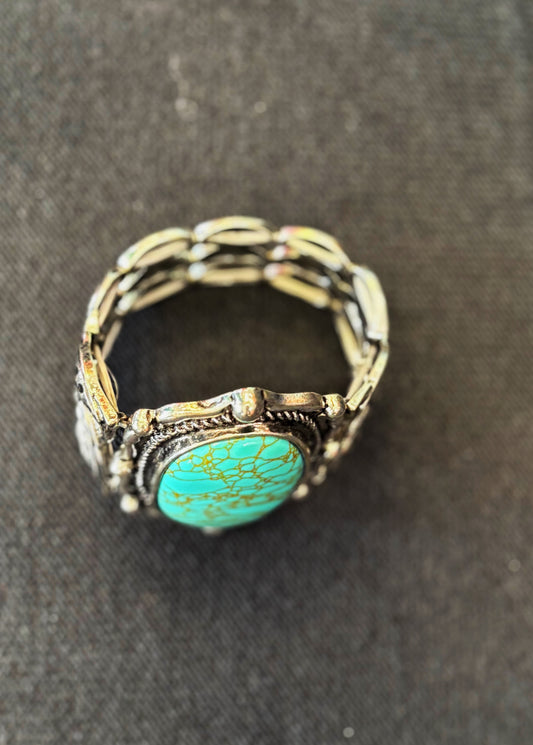 Turquoise Stone Stretch Bracelet
