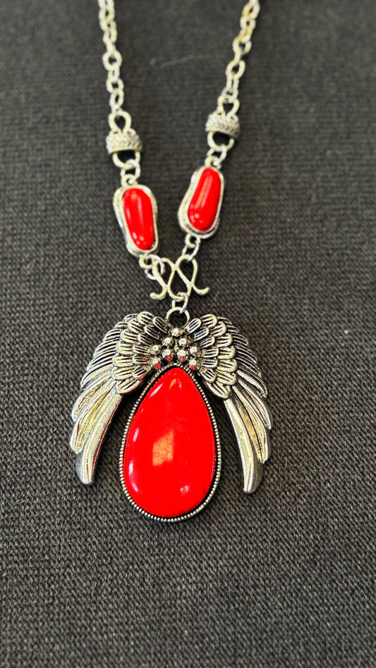 Wanda Red Stone Necklace Set