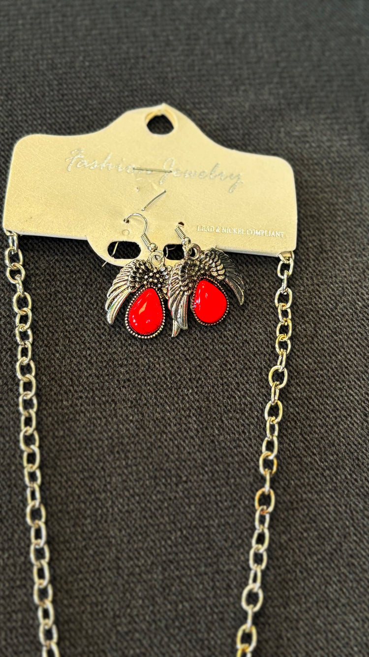Wanda Red Stone Necklace Set