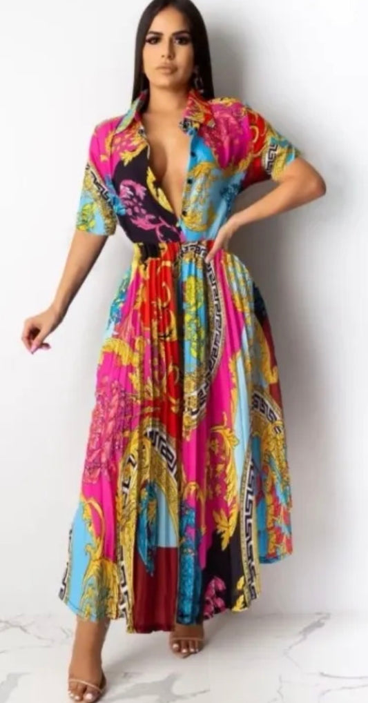 Print Pocket Stretch Maxi